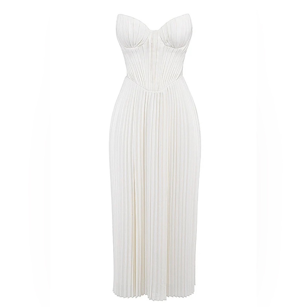 Pleated Strapless maxi dress